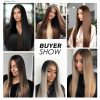 Synthetic Wigs* |  Synthetic Hair Extention Invisible Wire Hair S With Transparent Wire Long Straight Brown Balayage Hairpieces For Women Y240401 Synthetic Wigs* Auburn