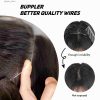 Synthetic Wigs* |  Synthetic Hair Extention Invisible Wire Hair S With Transparent Wire Long Straight Brown Balayage Hairpieces For Women Y240401 Synthetic Wigs* Auburn