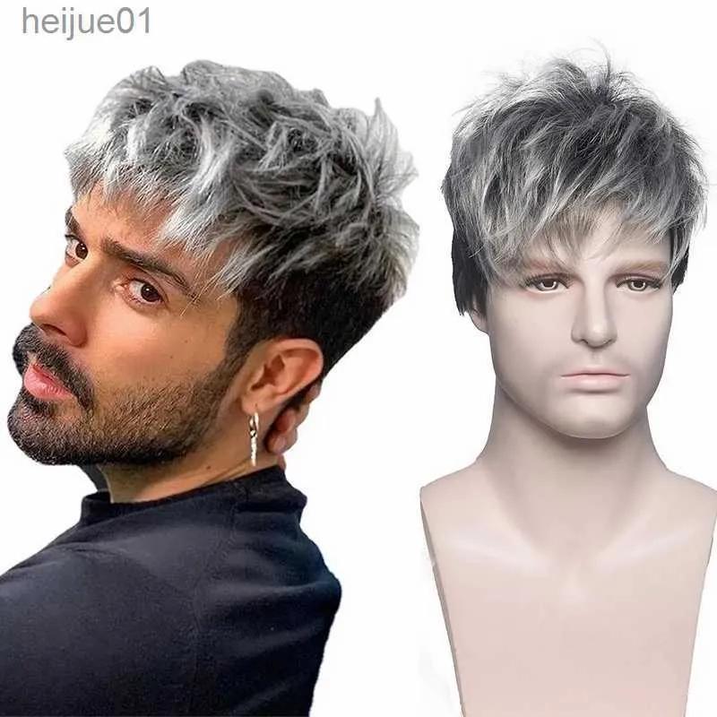 Synthetic Wigs* |  Synthetic Men Short Straight Wig Black For Male Hair Fleeciness Realistic Natural Headgear Hair Heat Resistant For Daily Partyl231024 Synthetic Wigs* 1