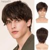 Synthetic Wigs* |  Synthetic Men Short Straight Wig Black For Male Hair Fleeciness Realistic Natural Headgear Hair Heat Resistant For Daily Partyl231024 Synthetic Wigs* 1