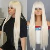 Synthetic Wigs* |  Werd Long White High Temperature Resistant For Women Brown With Bangs Suitable Cosplay Lolita 230417 Synthetic Wigs* #144