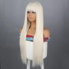 Synthetic Wigs* |  Werd Long White High Temperature Resistant For Women Brown With Bangs Suitable Cosplay Lolita 230417 Synthetic Wigs* #144