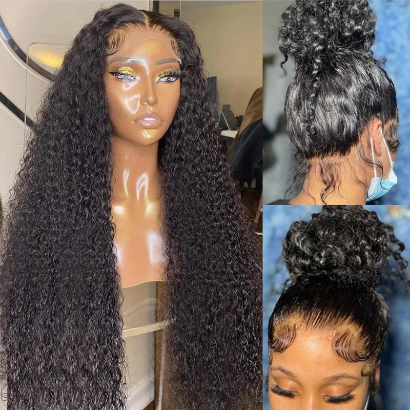 Hair Wigs | Brazilian 40 Inch Curly Lace Front Wigs 250 Density Deep Wave Lace Frontal Wig For Black Women Black/Brown /Blonde /Red/Blue Synthetic Wig Hair Wigs black