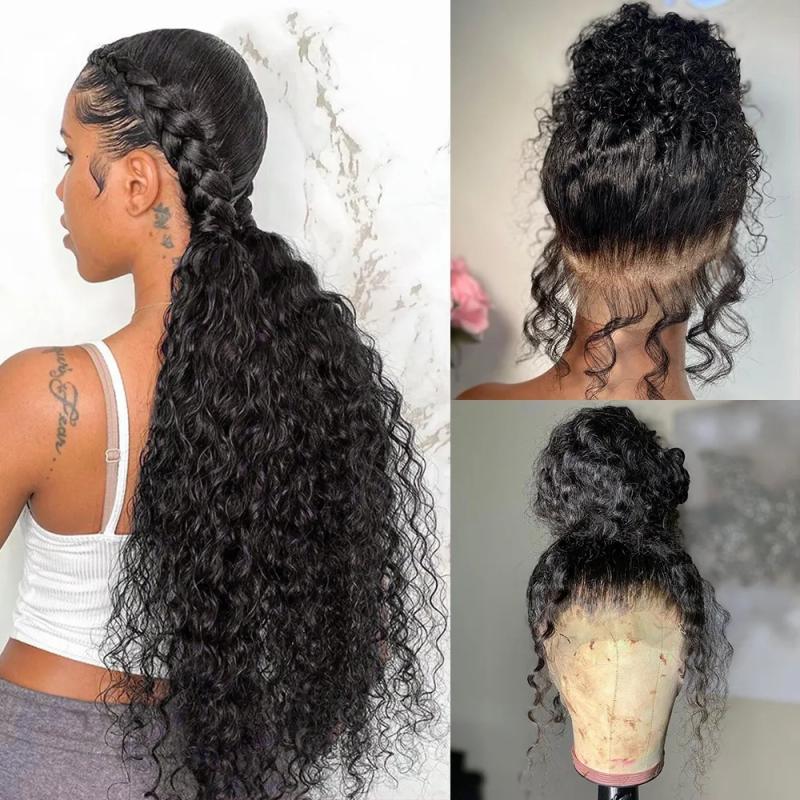 Hair Wigs | Brazilian 40 Inch Curly Lace Front Wigs 250 Density Deep Wave Lace Frontal Wig For Black Women Black/Brown /Blonde /Red/Blue Synthetic Wig Hair Wigs black