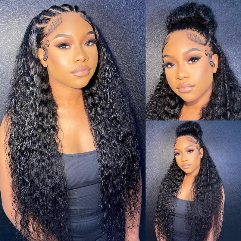 Hair Wigs | Brazilian 40 Inch Curly Lace Front Wigs 250 Density Deep Wave Lace Frontal Wig For Black Women Black/Brown /Blonde /Red/Blue Synthetic Wig Hair Wigs black