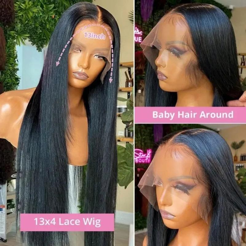 Lace Wigs | 180%Brazilian 4X4 Bone Straight Lace Closure Human Hair Wig 13X4 13X6 Glueless Hd Transparent Lace Front Wigs For Women Pre Plucked Lace Wigs Lace Wigs