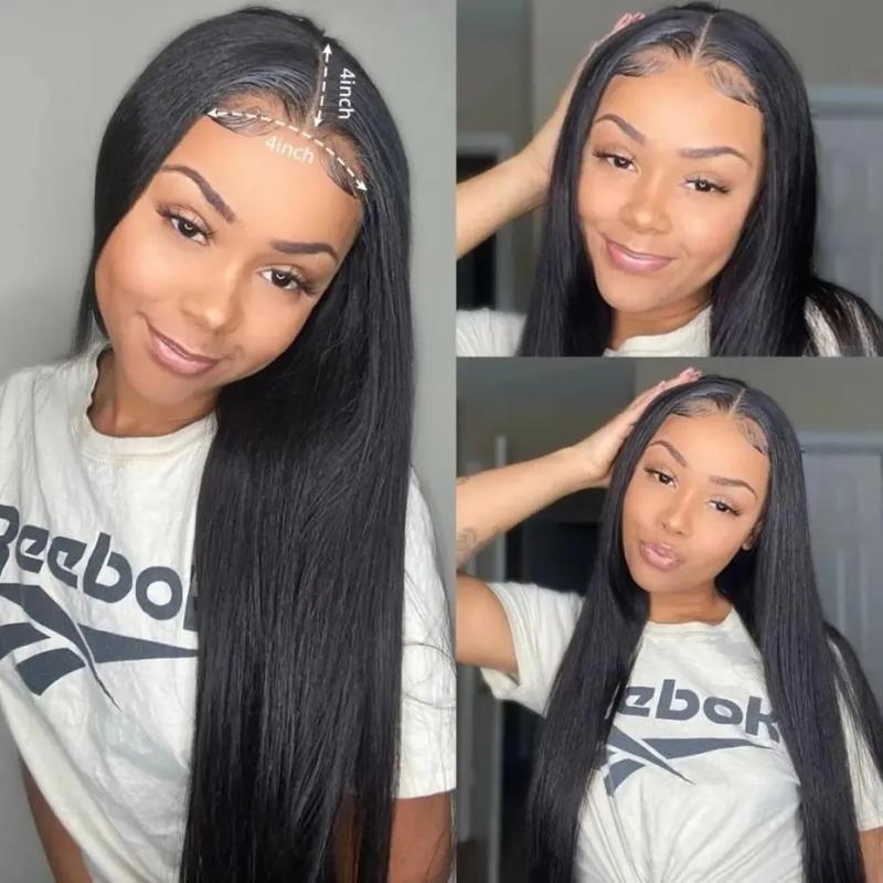 Lace Wigs | 180%Brazilian 4X4 Bone Straight Lace Closure Human Hair Wig 13X4 13X6 Glueless Hd Transparent Lace Front Wigs For Women Pre Plucked Lace Wigs Lace Wigs