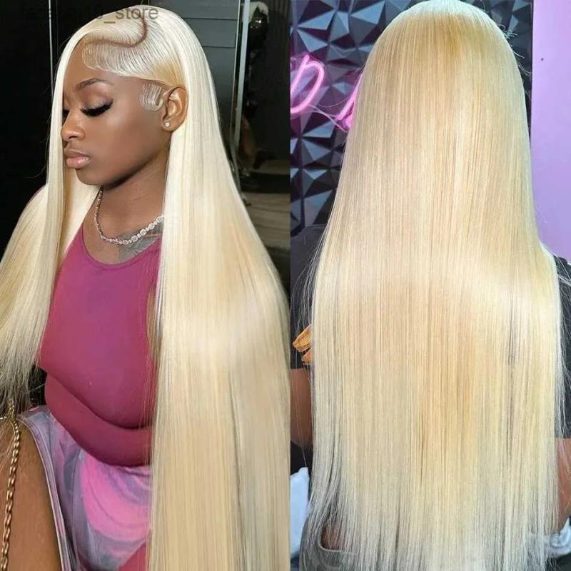 Synthetic Wigs* |  32 38 Inch 613 Blonde Straight 13X6 Lace Frontal Wig Brazilian Remy Colored Glueless For Women 13X4 Lace Front Human Hair Wigs Q240115 Synthetic Wigs* Synthetic Wigs*