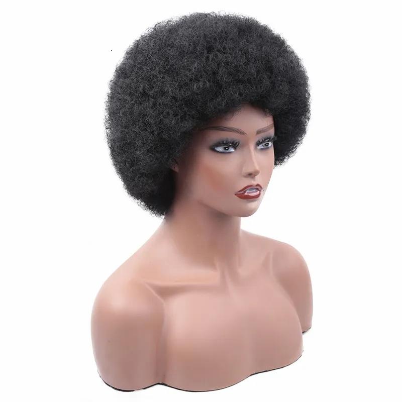 Synthetic Wigs* |  Afro Wig Short Fluffy Hair For Black Women Kinky Curly Party Dance Cosplay With Bangs 230417 Synthetic Wigs* #27