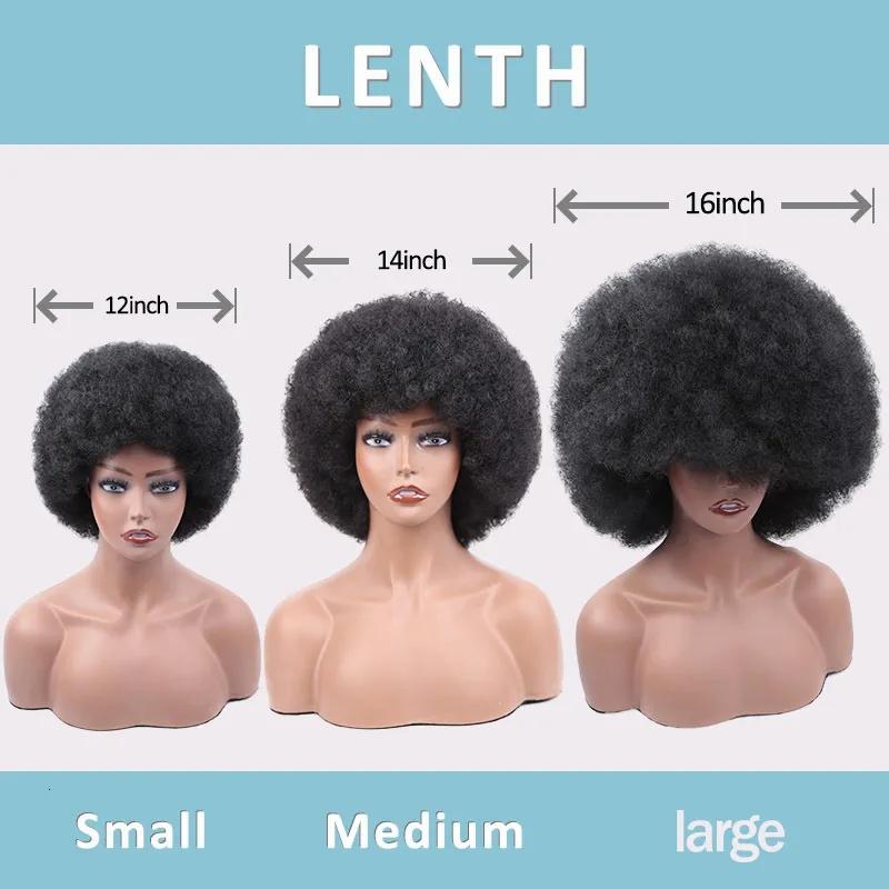 Synthetic Wigs* |  Afro Wig Short Fluffy Hair For Black Women Kinky Curly Party Dance Cosplay With Bangs 230417 Synthetic Wigs* #27