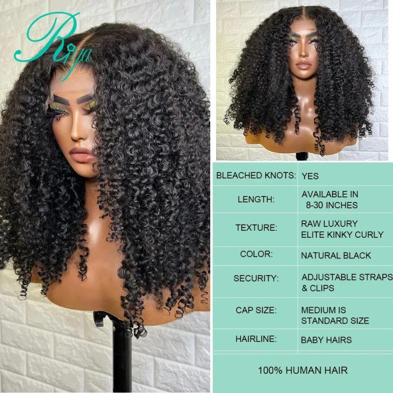 Synthetic Wigs* |  Brazilian Afro Kinky Curly 4X4 Lace Closure Wig With Baby Hair 13X4 Frontal Human For Women Remy 180% 231027 Synthetic Wigs* Synthetic Wigs*