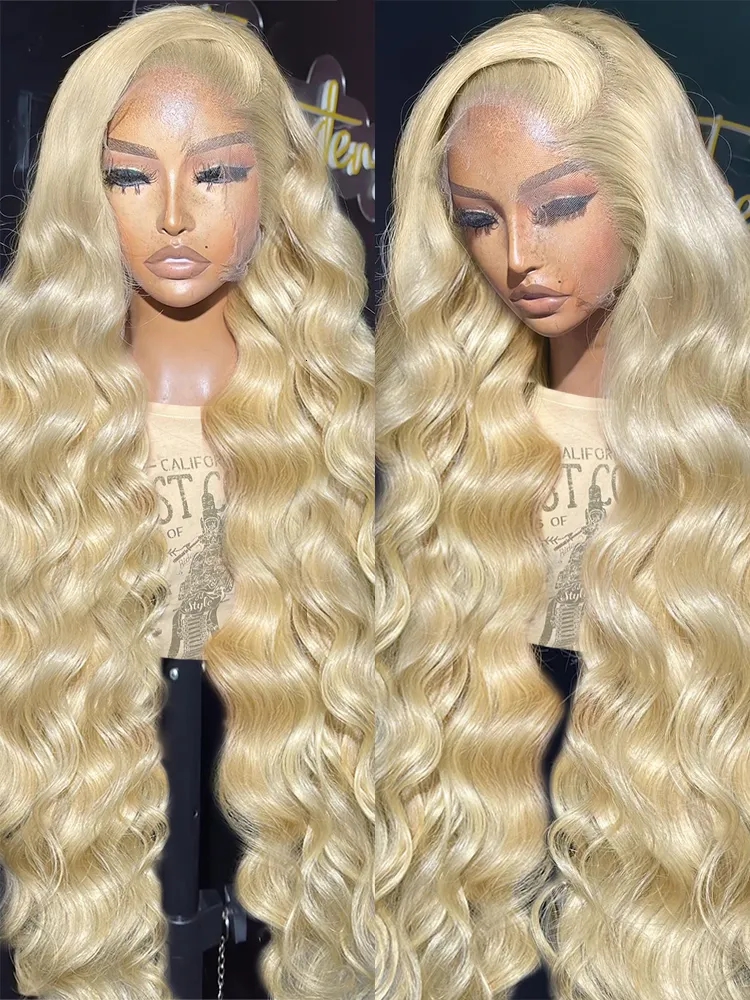 Synthetic Wigs* |  Luvin Brazilian 30 40 Inch 613 Honey Blonde Color 13X6 Lace Front Wigs 250% Body Wave 13X4 Lace Frontal Human Hair Wig For Women 230901 Synthetic Wigs* Synthetic Wigs*