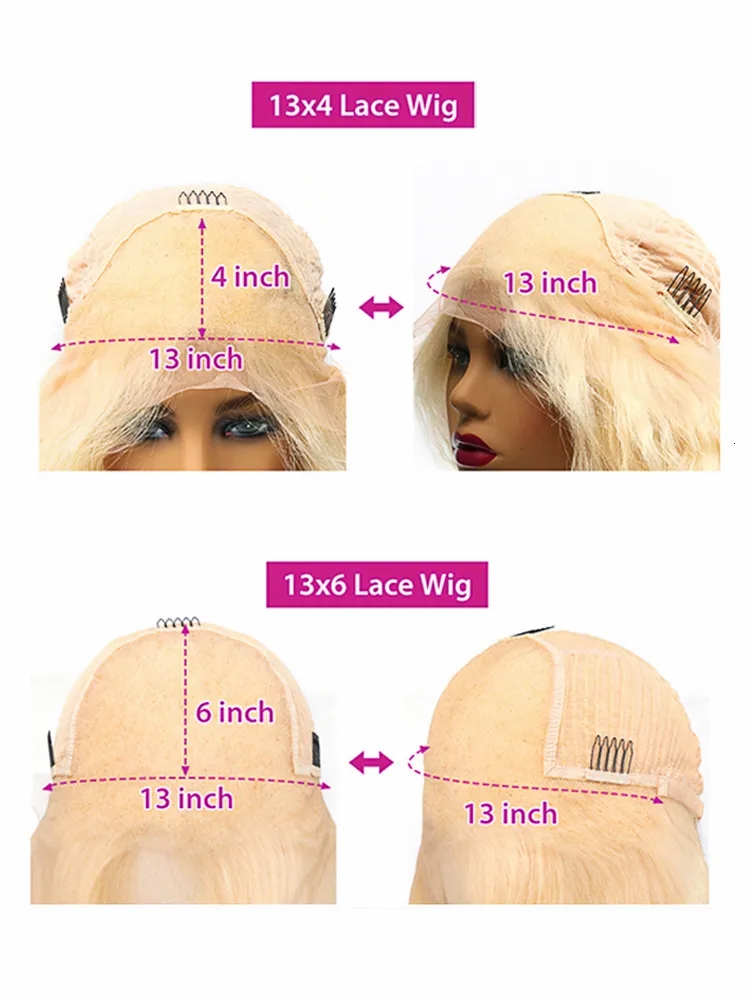 Synthetic Wigs* |  Luvin Brazilian 30 40 Inch 613 Honey Blonde Color 13X6 Lace Front Wigs 250% Body Wave 13X4 Lace Frontal Human Hair Wig For Women 230901 Synthetic Wigs* Synthetic Wigs*