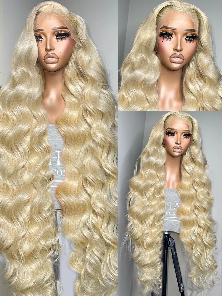 Synthetic Wigs* |  Luvin Brazilian 30 40 Inch 613 Honey Blonde Color 13X6 Lace Front Wigs 250% Body Wave 13X4 Lace Frontal Human Hair Wig For Women 230901 Synthetic Wigs* Synthetic Wigs*