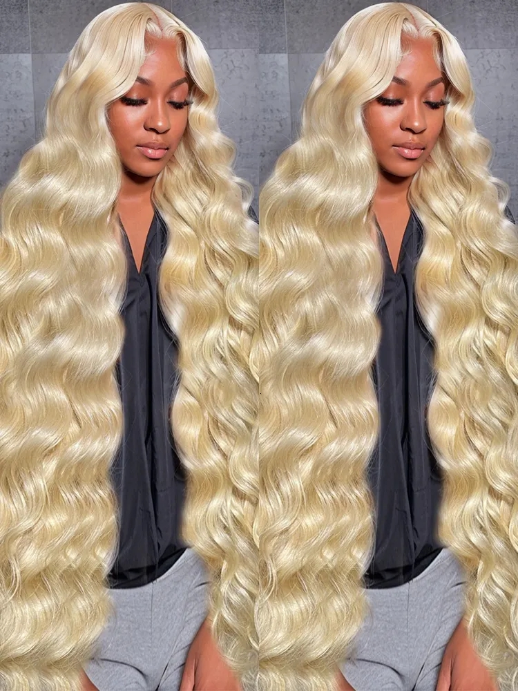 Synthetic Wigs* |  Luvin Brazilian 30 40 Inch 613 Honey Blonde Color 13X6 Lace Front Wigs 250% Body Wave 13X4 Lace Frontal Human Hair Wig For Women 230901 Synthetic Wigs* Synthetic Wigs*