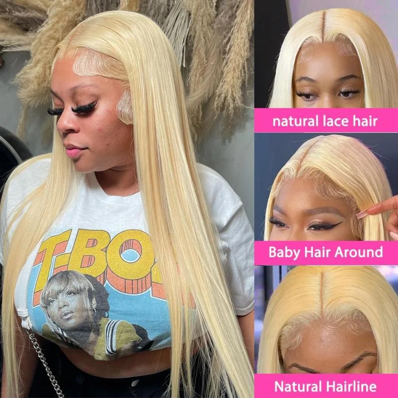 Synthetic Wigs* |  Rosabeauty 34Inch 13X4 Straight 613 Honey Blonde Lace Front Human Hair Wig Brazilian Remy 13X6 Color Lace Frontal Wigs For Women 230412 Synthetic Wigs* Synthetic Wigs*