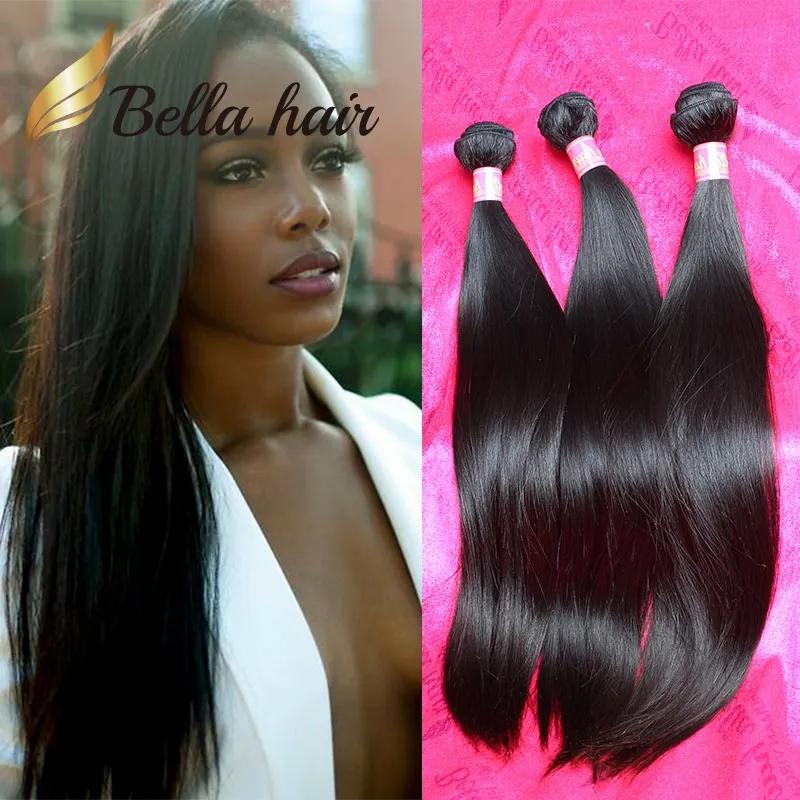 Hair Extensions | 11A One Donor Thickest Brazilian Virgin Hair Bundle 3Pcs/Lot Double Drawn Silk Peruvian Straight Hair Weave Raw Indian Human Extension Bellahair Hair Extensions Hair Extensions