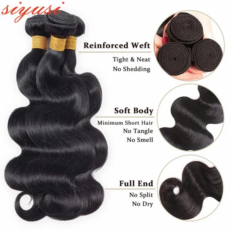 Hair Extensions | Hair Bulks Indian Body Wave Bundles Human Weaving Natural Black 134 For Women Raw S 28 30 Inch Wholesale 230525 Hair Extensions Hair Extensions