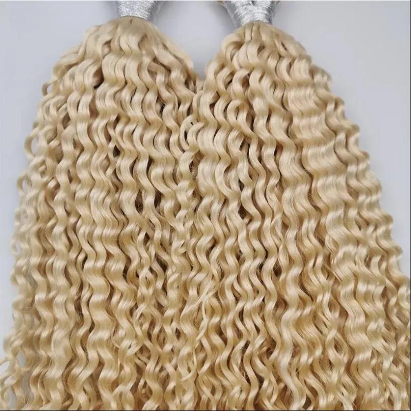 Hair Extensions | Pre Bonded I Tip Hair Extensions Kinky Curly Human Hair Bundles Remi Hair Blonde Brown Black Color 100G/100Strands Hair Extensions Hair Extensions