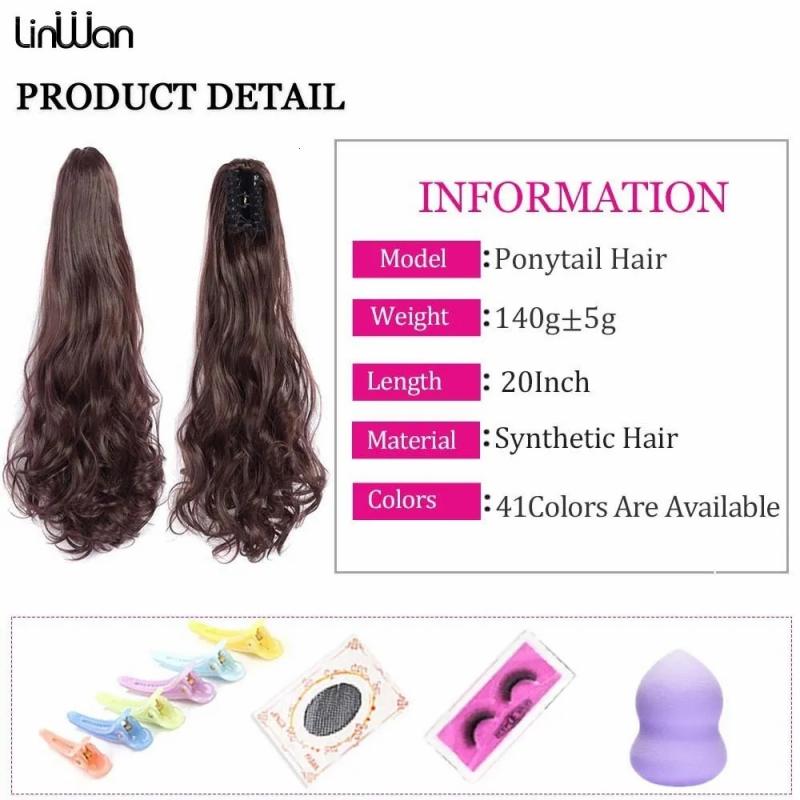 Hair Extensions | Tails Linwan Synthetic 22 Inch Claw Jaw Clip On Tail Hair Tail Hair For Women Tail Hair Hairpiece 230403 Hair Extensions Hair Extensions