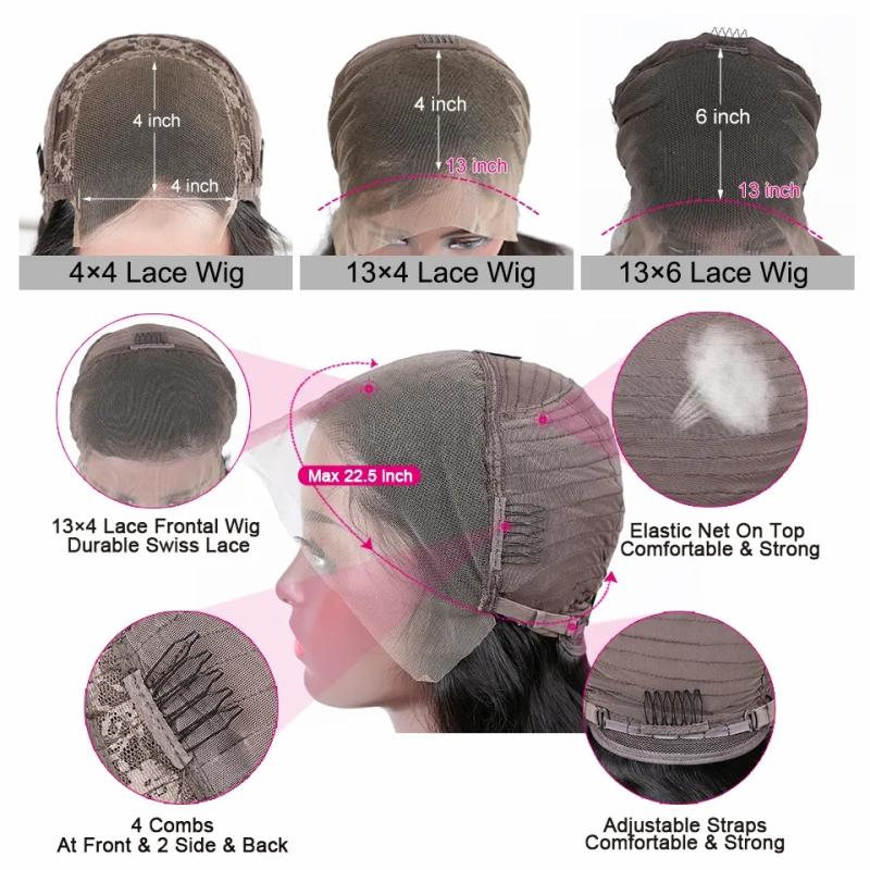 Lace Wigs | Human Hair Wigs Bob 13X4 Transparent Lace Frontal Wig Pre Plucked Bleached Knots 100% Human Hair Lace Wigs Lace Wigs