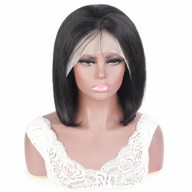 Lace Wigs | Ishow 13X2 Transparent Hd Lace Frontal Human Hair Wigs Short Bob Swiss Lace Front Wig Brazilian Virgin Straight For Women Natural Black 8-12 Inch Peruvian Lace Wigs Lace Wigs