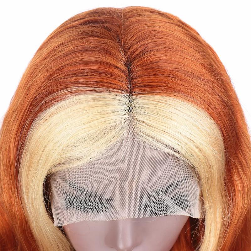 Lace Wigs | Ishow Body Wave 13X1 T Part Transparent Lace Front Wig Orange Ginger Blonde 613 Blue Red Pink 99J Color Remy Pre Plucked Human Hair Wigs For Women Girls All Ages 8-28Inch Lace Wigs Lace Wigs