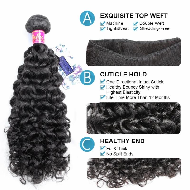 Hair Extensions | 11A Quality Virgin Hair Curly Bundles Weave Unprocessed 100% Human Hair Extensions Wave Cut From Young Donor Natural Black Hair Extensions Hair Extensions