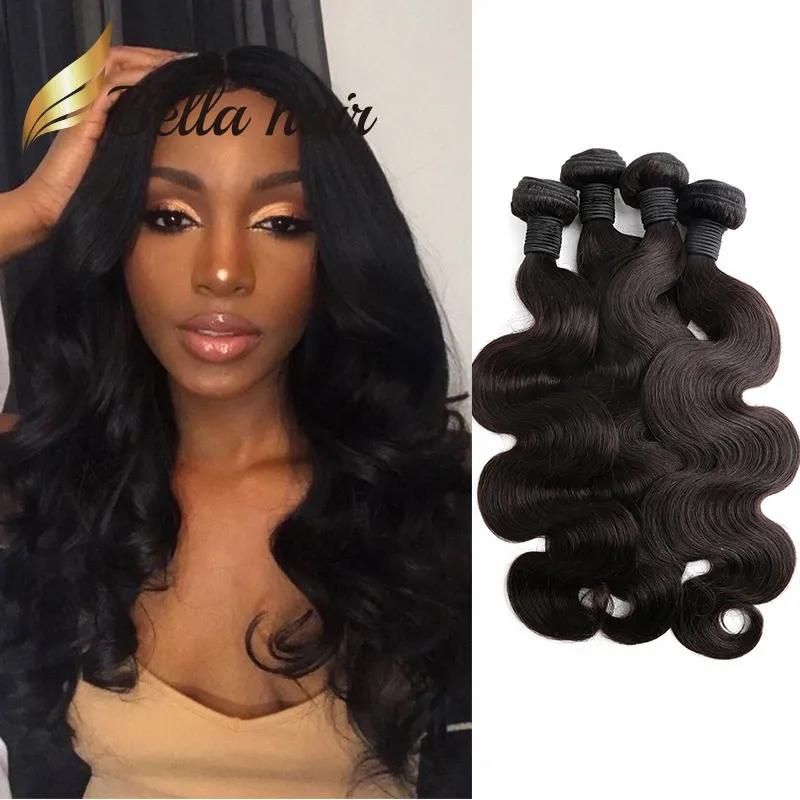 Hair Extensions | 8A Brazilian Virgin Human Hair Weave Weft Extensions Malaysian Peruvian Indian Body Wave Wavy Natural Black 4Pcs/Lot Julienchina Hair Extensions Hair Extensions