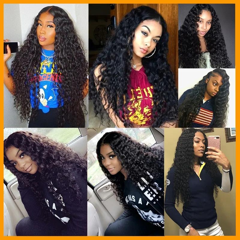 Hair Extensions | Ishow Virgin Weave Extensions Body Wave 8-28Inch For Women Straight Deep Loose Curly Water Wefts Natural Black Color Human Hair Bundles With Lace Closure Peruvian Hair Extensions Hair Extensions