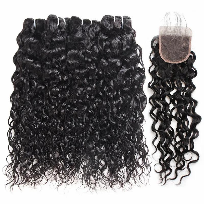 Hair Extensions | Ishow Virgin Weave Extensions Body Wave 8-28Inch For Women Straight Deep Loose Curly Water Wefts Natural Black Color Human Hair Bundles With Lace Closure Peruvian Hair Extensions Hair Extensions