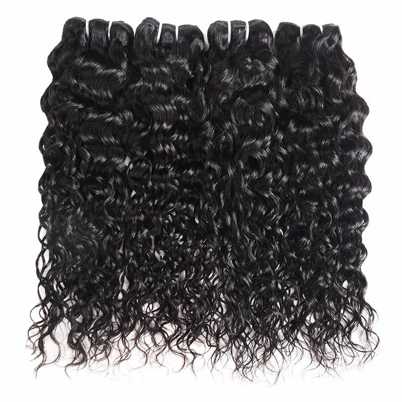 Hair Extensions | Ishow Virgin Weave Extensions Body Wave 8-28Inch For Women Straight Deep Loose Curly Water Wefts Natural Black Color Human Hair Bundles With Lace Closure Peruvian Hair Extensions Hair Extensions