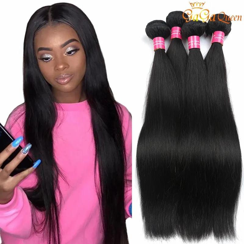 Hair Extensions | Malaysian Straight Hair Weave Bundles 4Pcs Virgin Straight Hair Dyeable Natural Colour Gagaqueen Hair Extensions Hair Extensions