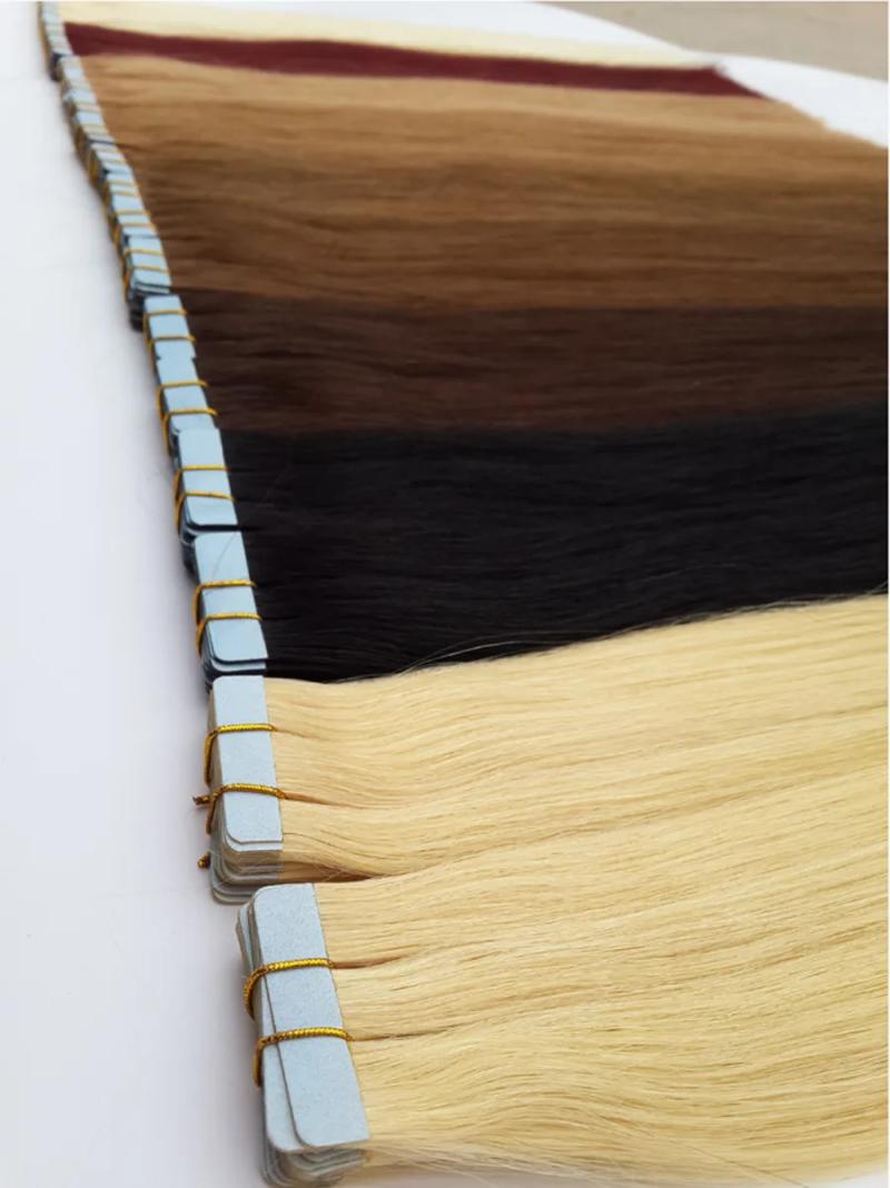 Hair Extensions | Tape In Hair Extensions Skin Weft Tape Remy Hair Extensions 20Pieces 50G 10 Colors Optional Blue Double-Sided Tape Wholesale Cheap Hair Extensions Hair Extensions