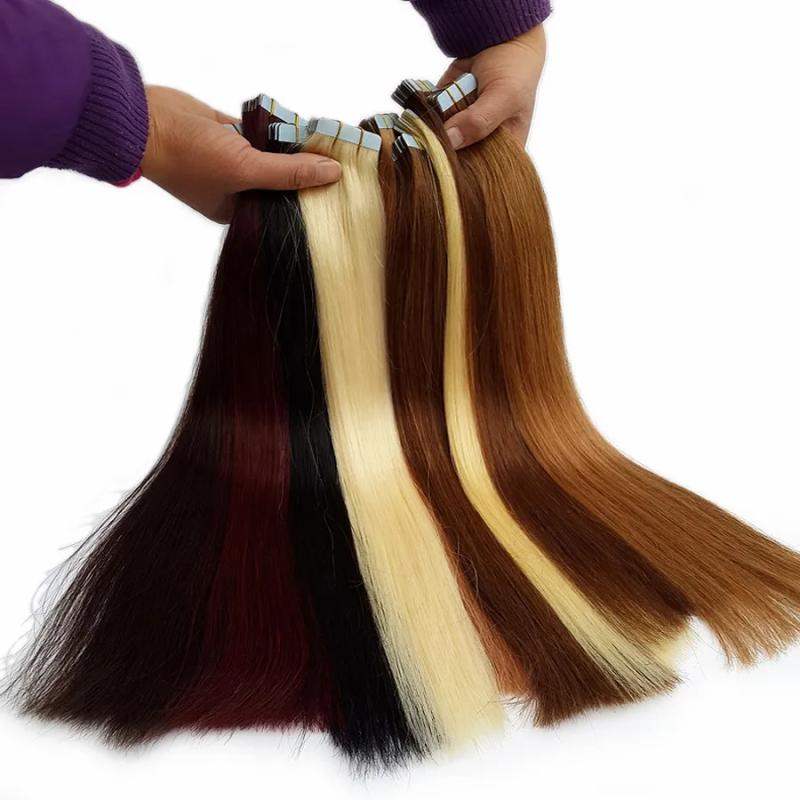 Hair Extensions | Tape In Hair Extensions Skin Weft Tape Remy Hair Extensions 20Pieces 50G 10 Colors Optional Blue Double-Sided Tape Wholesale Cheap Hair Extensions Hair Extensions