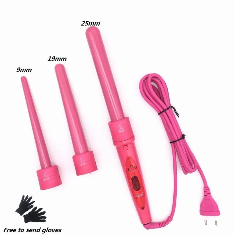 Hair Care & Styling Tools | Curling Irons 3 Part Hair Curling Iron Machine 3P Ceramic Hair Curler Set 3 Sizes 9Mm-19Mm-25Mm Curling Wand Rollers With Glove Clips 231024 Hair Care & Styling Tools Hair Care & Styling Tools