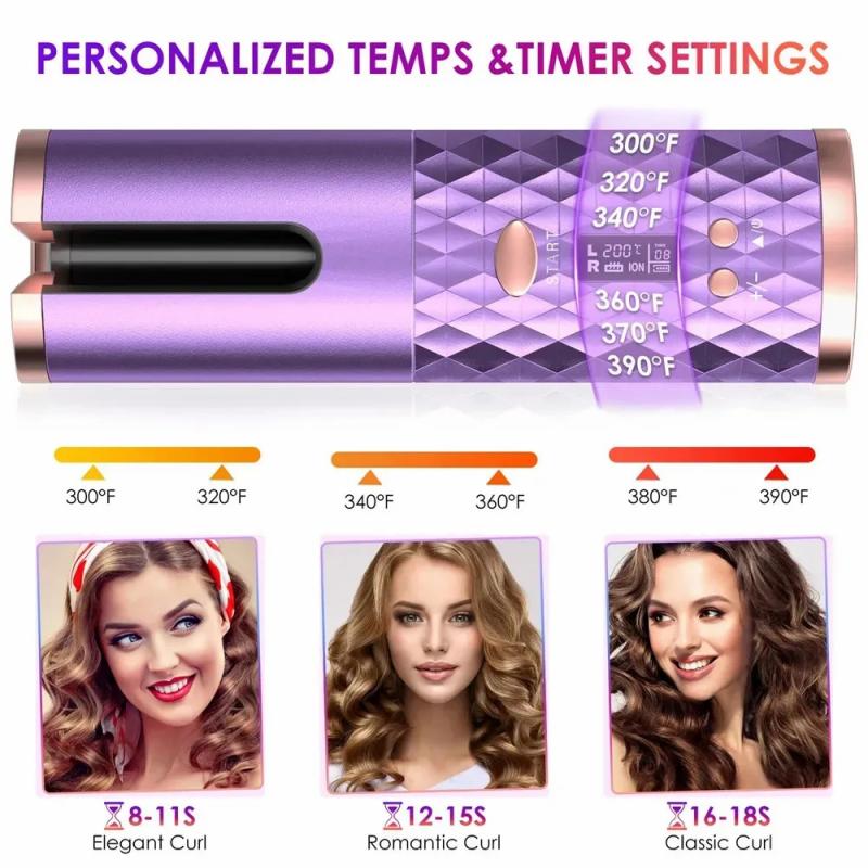 Hair Care & Styling Tools | Curling Irons Automatic Curling Iron Cordless Auto Hair Curler Wireless Auto Curler Silky Curls Fast Heating Usb Portable Auto Curler Timing 231024 Hair Care & Styling Tools Hair Care & Styling Tools