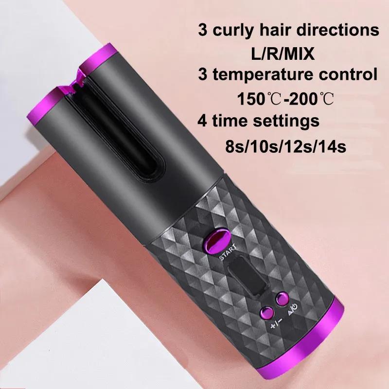 Hair Care & Styling Tools | Curling Irons Automatic Hair Curler Usb Rechargeable Auto Hair Curling Iron Cordless Rotating Curling Machine Women Waves Hair Tool 221027 Hair Care & Styling Tools Hair Care & Styling Tools