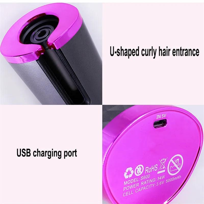 Hair Care & Styling Tools | Curling Irons Automatic Hair Curler Usb Rechargeable Auto Hair Curling Iron Cordless Rotating Curling Machine Women Waves Hair Tool 221027 Hair Care & Styling Tools Hair Care & Styling Tools