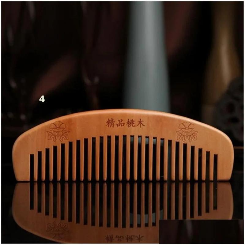 Hair Care & Styling Tools | Hair Brushes Natural Peach Wood Comb Narrow Wide Tooth Combs Anti-Static Head Mas Care Wooden Tools Beard Styling Tool Drop Delivery Dh93Z Hair Care & Styling Tools Hair Care & Styling Tools