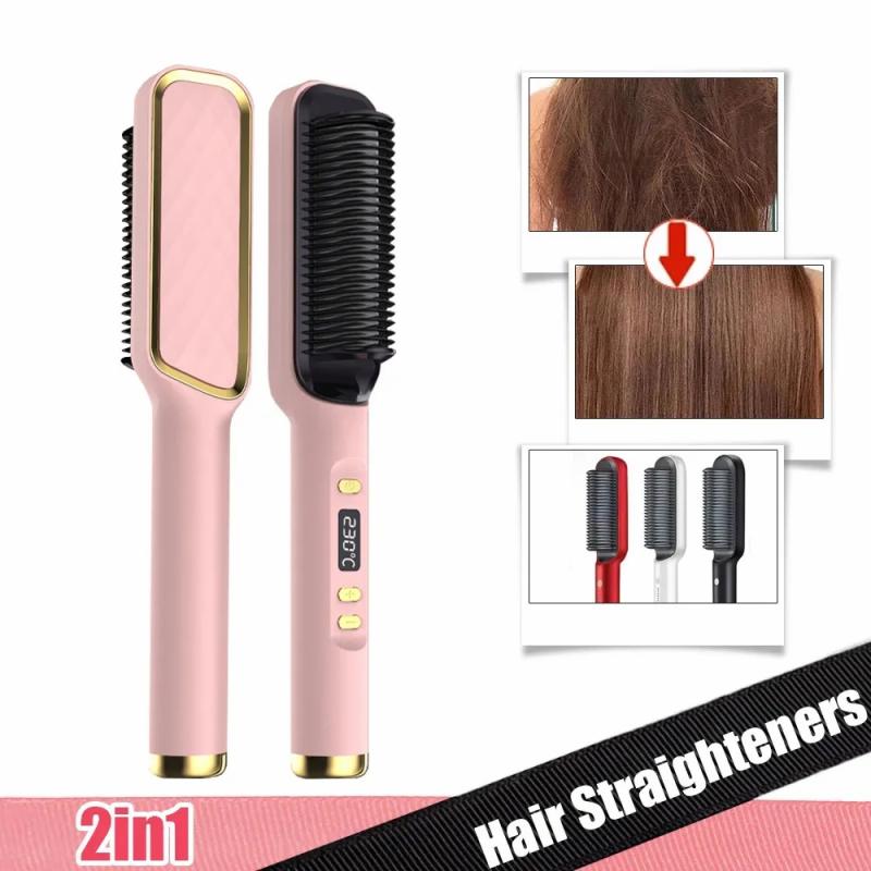 Hair Care & Styling Tools | Hair Straightening Brush Fast Heating Comb Curling Iron Styler Electric Comb Straightener With Lcd Display Multifunctional Comb Hair Care & Styling Tools Hair Care & Styling Tools