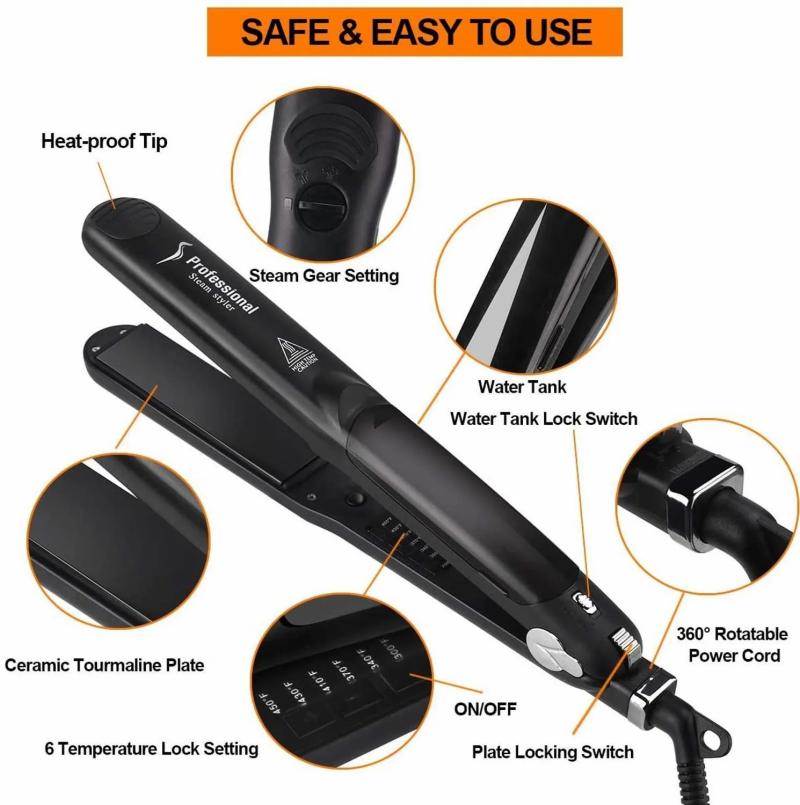 Hair Care & Styling Tools | Professional Steam Hair Straightener 2 In 1 Ceramic Vapor Hair Iron Salon Straightening Curling Styling Tool 230310 Hair Care & Styling Tools Hair Care & Styling Tools