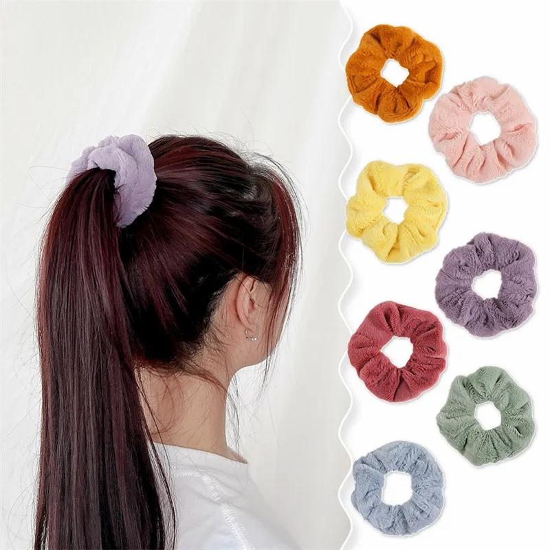 Hair Accessories & Tools | Warm Soft Hair Scrunchies Furry Elastic Hairband Women Girls Ponytail Holder Hairs Rubber Band Ties Hair Accessories Hair Accessories & Tools Hair Accessories & Tools