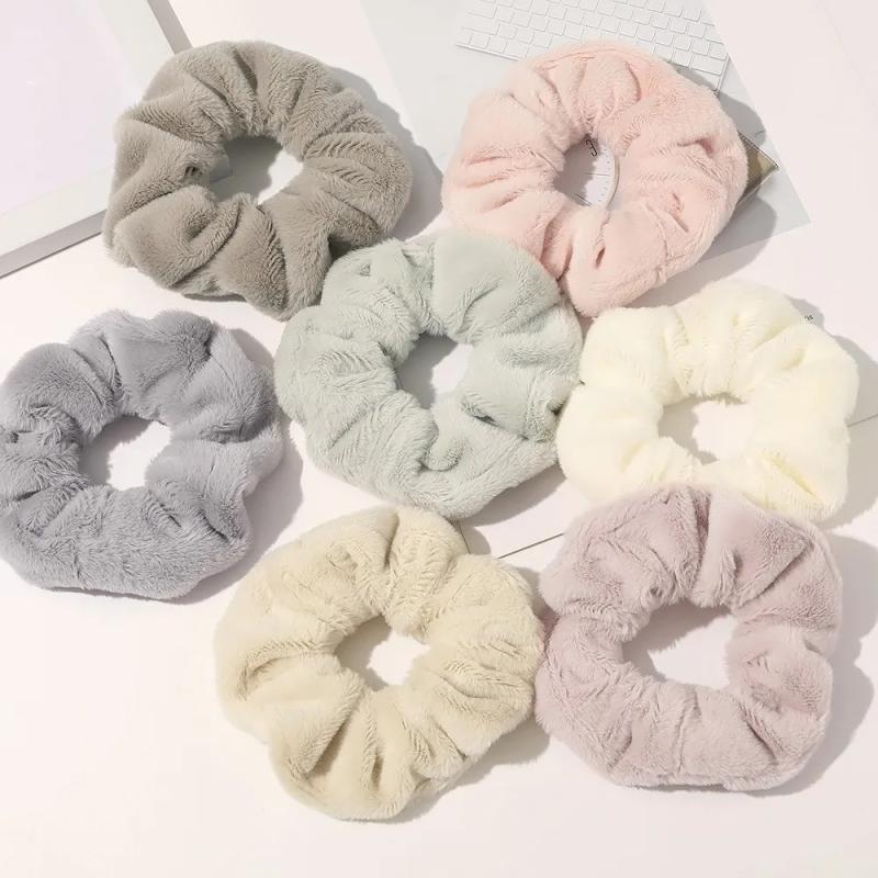 Hair Accessories & Tools | Warm Soft Hair Scrunchies Furry Elastic Hairband Women Girls Ponytail Holder Hairs Rubber Band Ties Hair Accessories Hair Accessories & Tools Hair Accessories & Tools