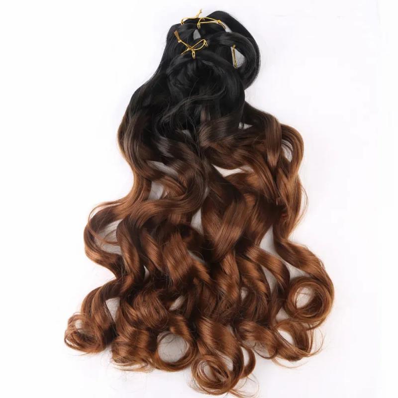 Remy Hair & Virgin Hair | Human Hair Bulks French Curly Crochet Braiding Hair Synthetic Loose Wave Ombre Braids Hair For Women Spiral Curls Pre Stretched Hair Extensions 231010 Remy Hair & Virgin Hair Remy Hair & Virgin Hair